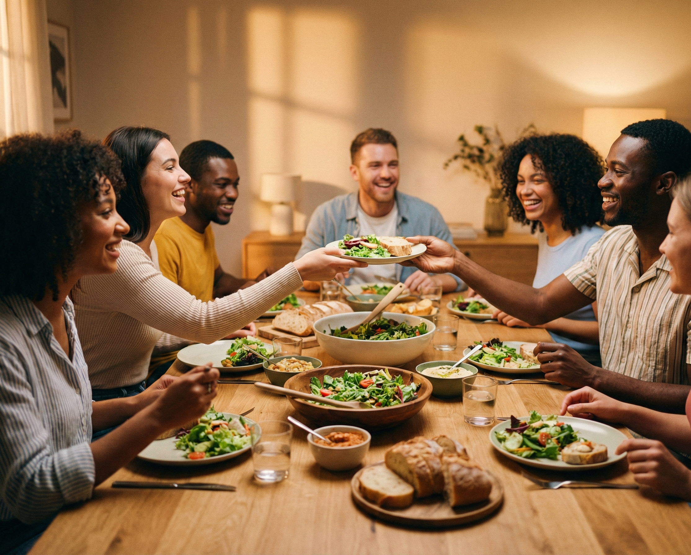 Freunde beim gemeinsamen Essen